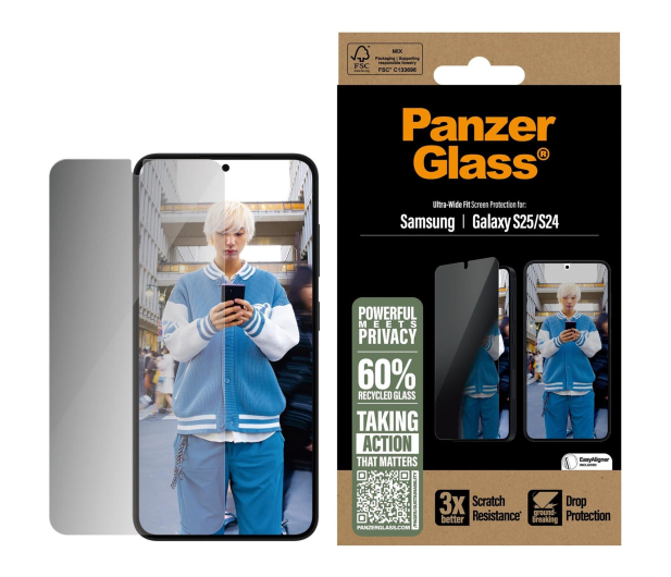 PanzerGlass Ultra-Wide Fit do Samsung Galaxy S25 privacy - 1539009 - zdjęcie